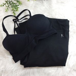 Black Leggings and Sports Bra Bundle Sz Small